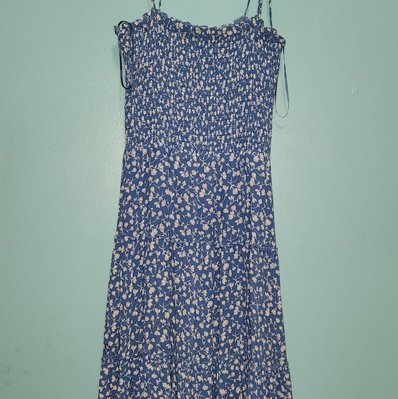 Blue Floral Women's Dress - Picture 4 of 6
